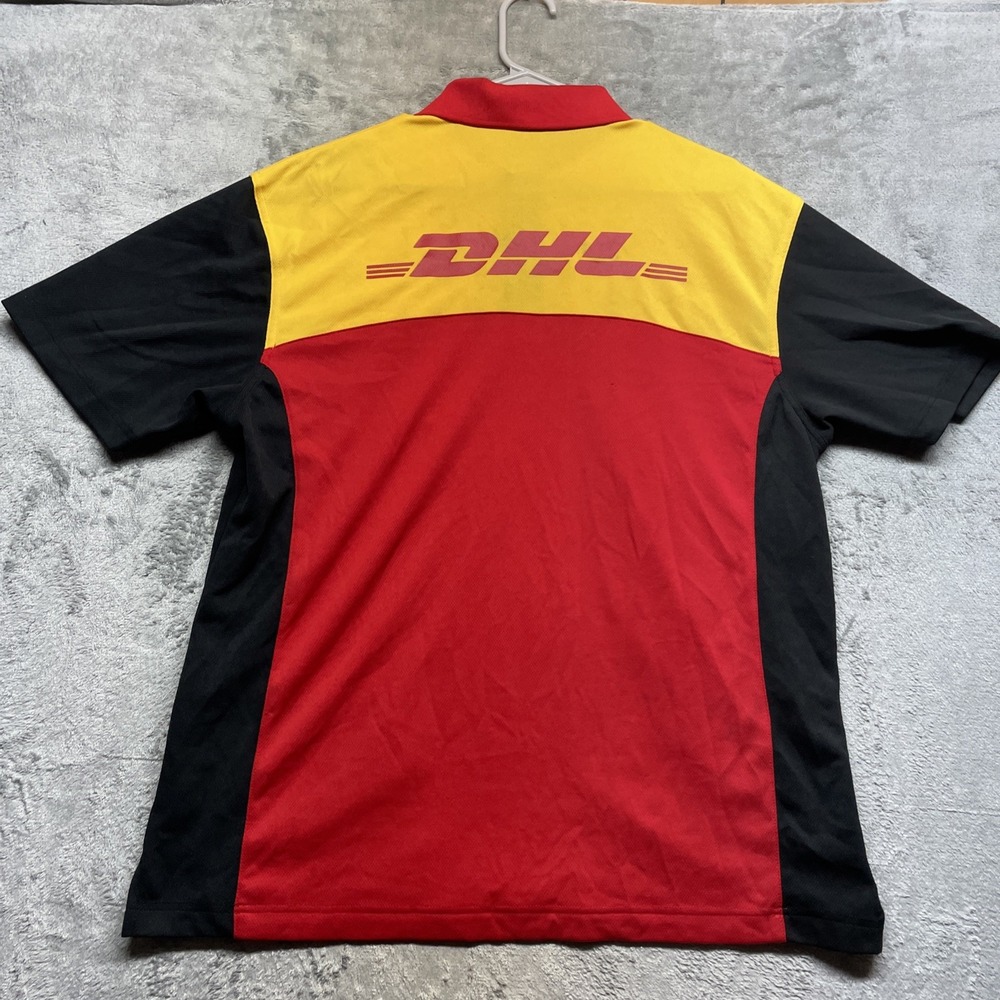 DHL Employee Uniform Polo Shirt Medium Red  Collared Workwear Driver - Picture 5 of 8
